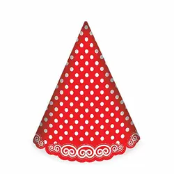 کلاه تم تولد قرمز خال سفید مدل STBT575