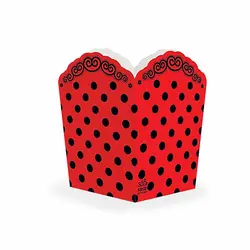 پاپ کورن تم تولد قرمز خال مشکی مدل STBT587