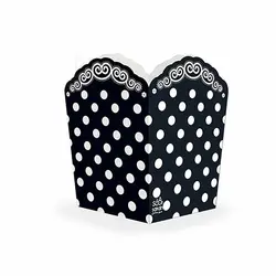 پاپ کورن تم تولد مشکی خال سفید مدل STBT846