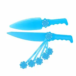 کارد و کفگیر کیک تم تولد آبی خال سفید مدل STBT860