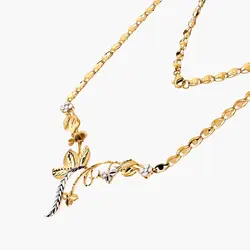 سرویس طلا 18 عیار زنانه مدل گل زنگوله ای کد ST0113