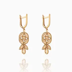 سرویس طلا 18 عیار زنانه مدل گلبرگ کلاسیک کد ST0040