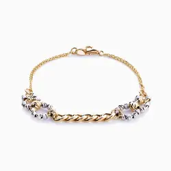 سرویس طلا 18 عیار زنانه زنجیری مدل آلبرنادو حلقه ای کد ST0054