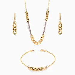 سرویس طلا 18 عیار زنانه زنجیری مدل کارتیر کد ST0135