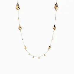 گردنبند طلا 18 عیار زنانه رولباسی مدل اسلیمی برگ و گل کد NL0088