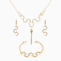 سرویس طلا 18 عیار زنانه زنجیری مدل آلبرنادو کد ST0093