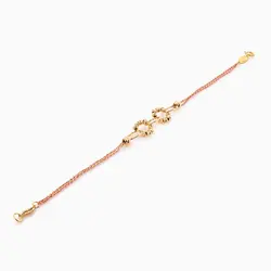 سرویس طلا 18 عیار زنانه زنجیری مدل حلقه و گوی کد ST0131