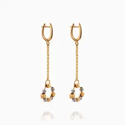 سرویس طلا 18 عیار زنانه زنجیری مدل حلقه و گوی کد ST0195