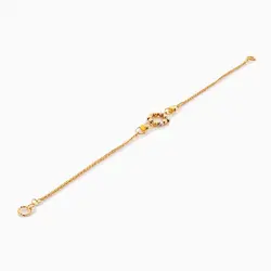 سرویس طلا 18 عیار زنانه زنجیری مدل حلقه و گوی کد ST0195