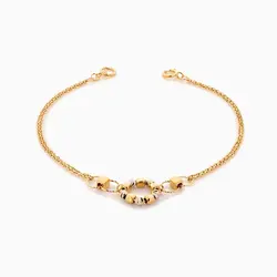 سرویس طلا 18 عیار زنانه زنجیری مدل حلقه و گوی کد ST0195