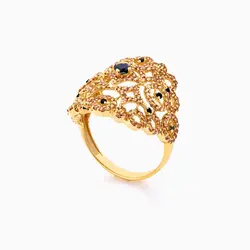 نیم ست طلا 18 عیار زنانه با نگین اتمی مدل اسلیمی طرح گل کد ST0085