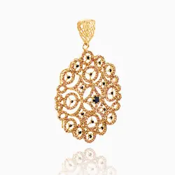 نیم ست طلا 18 عیار زنانه با نگین اتمی مدل اسلیمی طرح گل کد ST0085