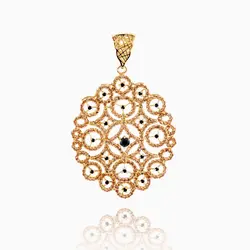 نیم ست طلا 18 عیار زنانه با نگین اتمی مدل اسلیمی طرح گل کد ST0085