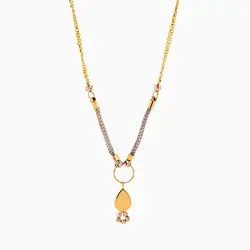 سرویس طلا 18 عیار زنانه زنجیری مدل آلبرنادو با آویز اشک کد ST0137