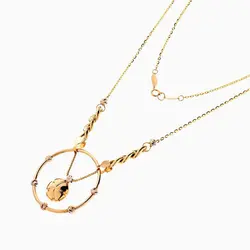 سرویس طلا 18 عیار زنانه زنجیری مدل کارتیر با آویز کد ST0126