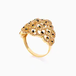 نیم ست طلا 18 عیار زنانه با نگین اتمی مدل اسلیمی طرح گل کد ST0086
