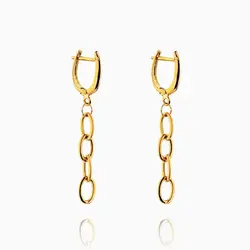 سرویس طلا 18 عیار زنانه اسپرت مدل زنجیری با آویز کد ST0136