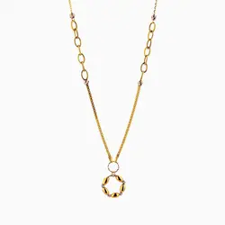 سرویس طلا 18 عیار زنانه اسپرت مدل زنجیری با آویز کد ST0136