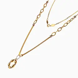 سرویس طلا 18 عیار زنانه اسپرت مدل زنجیری با آویز کد ST0136