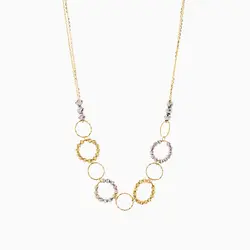 سرویس طلا 18 عیار زنانه زنجیری مدل حلقه و گوی کد ST0169