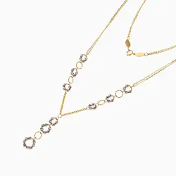 سرویس طلا 18 عیار زنانه زنجیری مدل حلقه و گوی کد ST0170