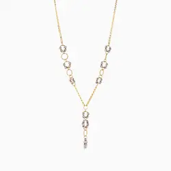 سرویس طلا 18 عیار زنانه زنجیری مدل حلقه و گوی کد ST0170