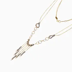 سرویس طلا 18 عیار زنانه زنجیری مدل حلقه و گوی کد ST0163