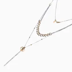 سرویس طلا 18 عیار زنانه زنجیری مدل آلبرنادو آویز کد ST0055