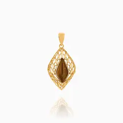 نیم ست طلا 18 عیار زنانه با نگین اتمی مدل اسلیمی طرح برگ کد ST0107
