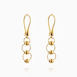 سرویس طلا 18 عیار زنانه زنجیری مدل حلقه و گوی با آویز کد ST0129