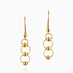 سرویس طلا 18 عیار زنانه زنجیری مدل حلقه و گوی با آویز کد ST0129