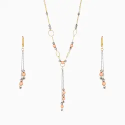 سرویس طلا 18 عیار زنانه زنجیری مدل آلبرنادو کد ST0173