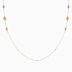 گردنبند طلا 18 عیار زنانه رولباسی مدل زنجیری گوی دار کد NL0049