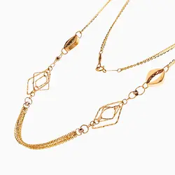 سرویس طلا 18 عیار زنانه زنجیری طرح لوزی کد ST0216