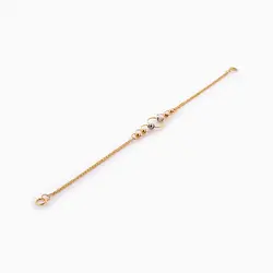 سرویس طلا 18 عیار زنانه زنجیری مدل حلقه و گوی با آویز کد ST0116