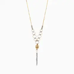 سرویس طلا 18 عیار زنانه زنجیری مدل حلقه و گوی با آویز کد ST0116