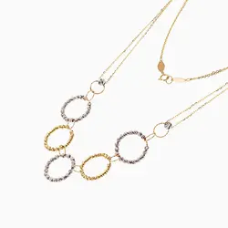 سرویس طلا 18 عیار زنانه زنجیری مدل حلقه و گوی کد ST0175