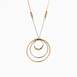 گردنبند طلا 18 عیار زنانه زنجیری مدل حلقه و گوی کد NL0287