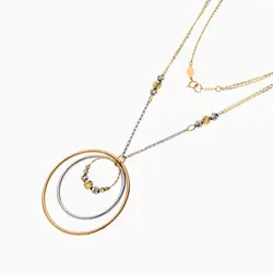 گردنبند طلا 18 عیار زنانه زنجیری مدل حلقه و گوی کد NL0287