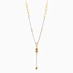 گردنبند طلا 18 عیار زنانه مدل حلقه ای با آویز پیچی کد NL0215