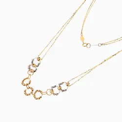 سرویس طلا 18 عیار زنانه زنجیری مدل گوی و حلقه کد ST0167