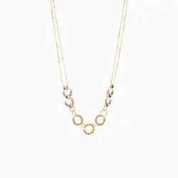 سرویس طلا 18 عیار زنانه زنجیری مدل گوی و حلقه کد ST0167