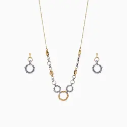 سرویس طلا 18 عیار زنانه زنجیری مدل آلبرنادو حلقه ای کد ST0058