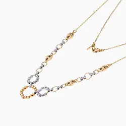 سرویس طلا 18 عیار زنانه زنجیری مدل آلبرنادو حلقه ای کد ST0058