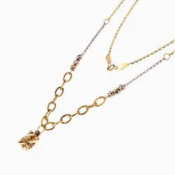 سرویس طلا 18 عیار زنانه اسپرت مدل زنجیر با آویز پیچی کد ST0138