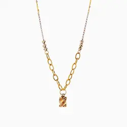 سرویس طلا 18 عیار زنانه اسپرت مدل زنجیر با آویز پیچی کد ST0138