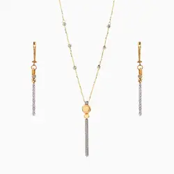 سرویس طلا 18 عیار زنانه اسپرت مدل گوی و زنجیر کد ST0144