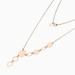 سرویس طلا 18 عیار زنانه زنجیری مدل پولک لیزری کد ST0050