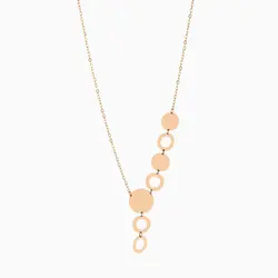 سرویس طلا 18 عیار زنانه زنجیری مدل پولک لیزری کد ST0050