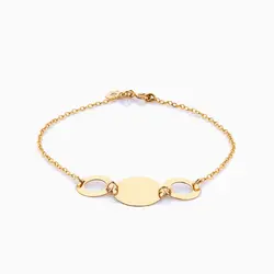 سرویس طلا 18 عیار زنانه زنجیری مدل پولک لیزری کد ST0050